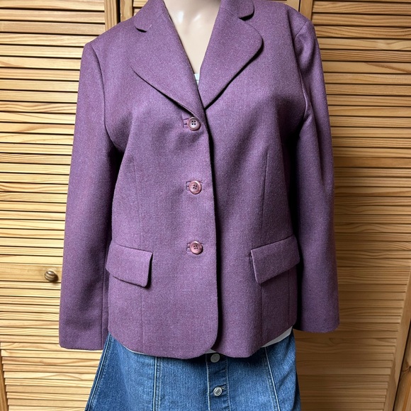 100% wool women’s Pendleton jacket blazer size 10 medium mauve business casual - Picture 2 of 7